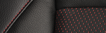 Black Leather with Red Contrast Stitching interior colour