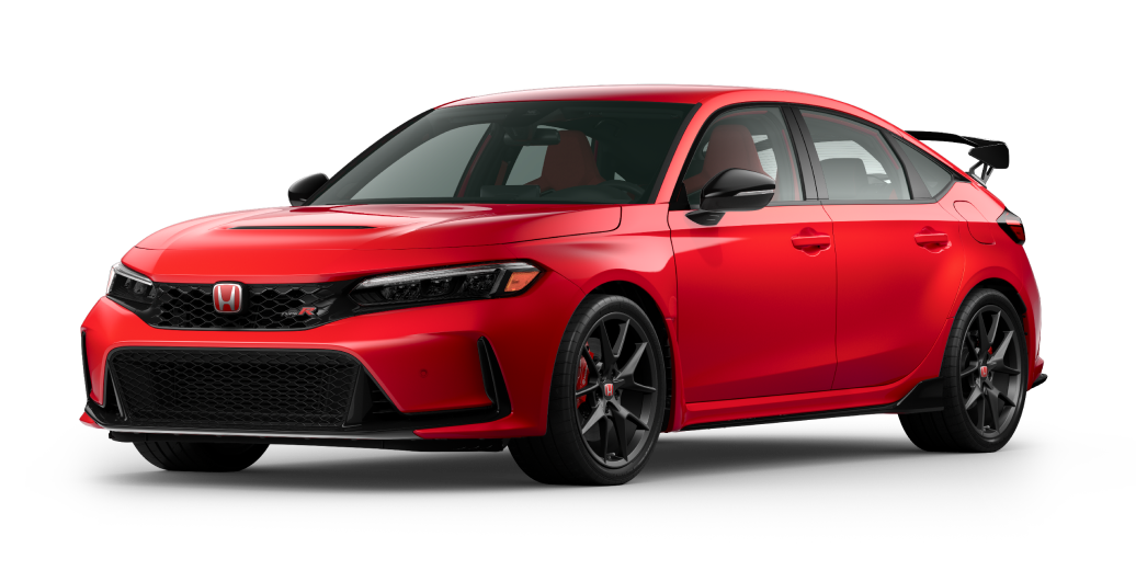 3/4 front view of Red Type R on white space.